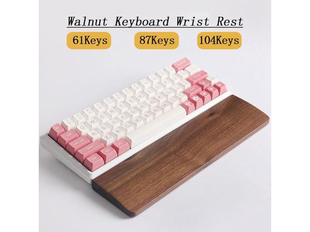 Black Walnut, 60-Key Wrist Pad Palm Rest ZZ Lighting Creative Mechanical Keyboard Holder Solid Wooden Hand Pad 