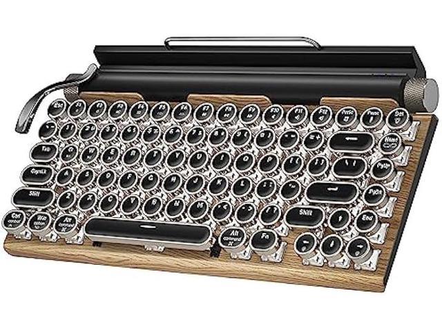 Retro Typewriter Keyboard Wireless, Mechanical Gaming Vintage Keyboard ...