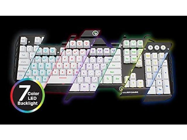 Iogear Kaliber Gaming Hver Aluminum Gaming Keyboard Imperial White Gkb704l Wt 