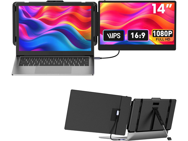 Portable Monitor 14-inch Laptop Screen Extender for Dual Display Setup