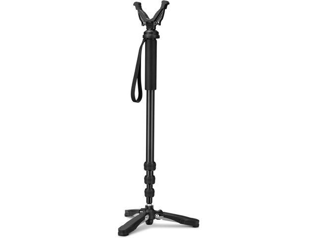 Shooting Stick Rifle Monopod with 360° Rotatable V Yoke Rest, Hunting ...