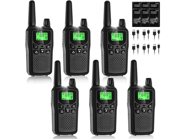 Walkie Talkies for Adults Long Range 6 Pack Noise Reduction Radios