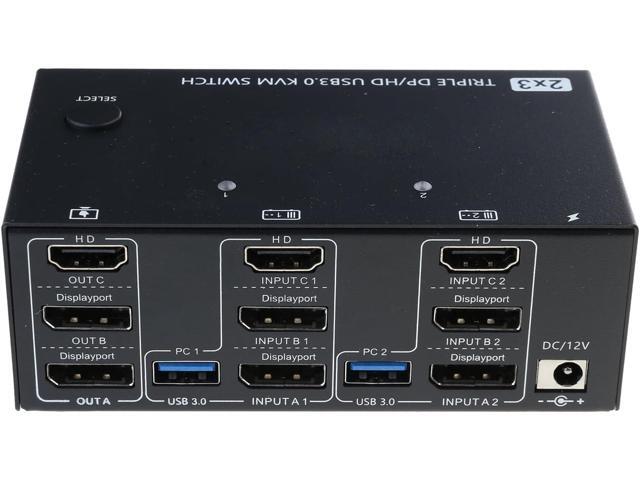 Advanced Triple Screen Switcher with 2 DisplayPort and HDTV 4 USB3.0 ...