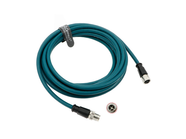 AConnect M12 8 Pin X-Code Male to M12 X-Code Female Sensor Connector ...