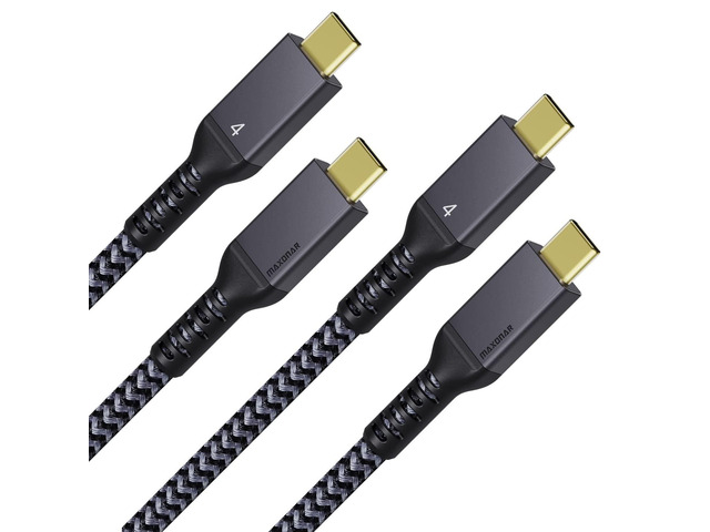 Maxonar [2 Pack 4FT] Thunderbolt 4 Cable, 40Gbps Sync, 240W Charging ...