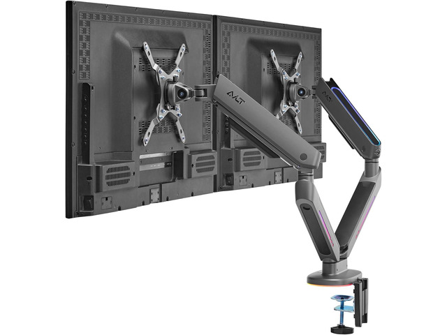 AVLT Dual 27-43 RGB Gaming Monitor Arm Desk Mount Built-in 20 Lighting ...
