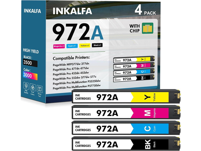 972A 972X Ink Cartridges Replacement for HP 972A for HP Pagewide Pro ...