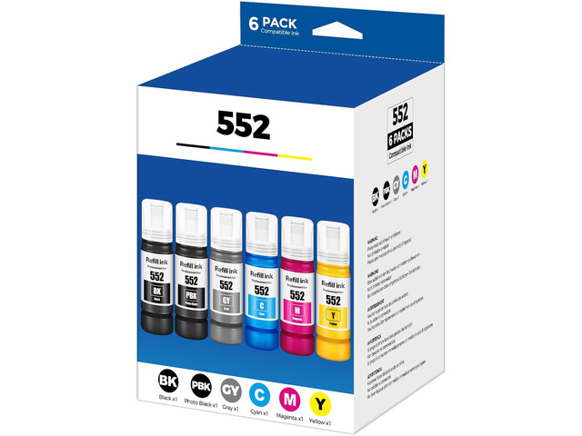 552 ink refill bottles ET-8550 ET 8550 ET8550 ET-8500 ET 8500 ET8500 ...