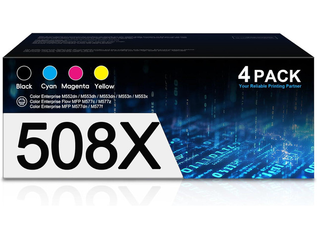 508X Toner Cartridges 4 Pack | Replacement for HP 508X CF360X 508A ...