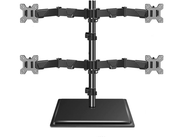 Monitor Arm Quad Monitor Mount Stand, Fully Adjustable Free-Standing ...