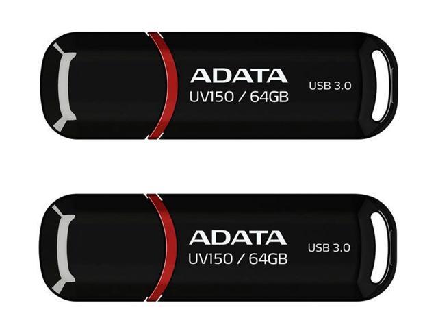 Combo: (2x) ADATA 64GB UV150 Snap-on Cap USB 3.1 Flash Drive