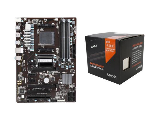 Combo: AMD CPU FX-8350 Black Edition 4.0 GHz (4.2 GHz Turbo) Socket AM3+ Desktop Processor w/ AMD Wraith Cooler, GIGABYTE GA-970A-DS3P (Rev. 2.0) AM3+ AMD 970 SATA 6Gb/s USB 3.0 ATX Motherboard
