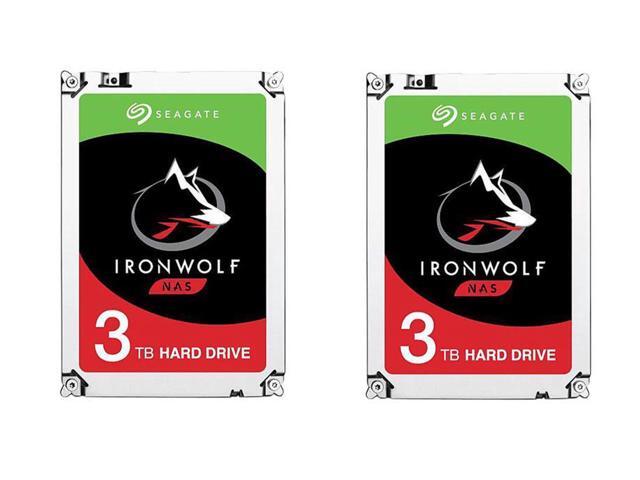 Combo: (2x) Seagate IronWolf 3TB NAS Hard Drive 5900 RPM 64MB Cache SATA 6.0Gb/s 3.5 inch Internal Hard Drive