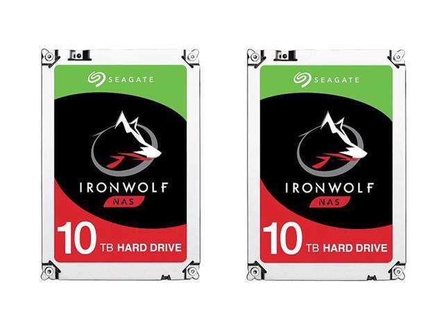 Combo: (2x) Seagate IronWolf 10TB 7200 RPM 256MB Cache SATA 6.0Gb/s 3.5 inch NAS Internal Hard Drive