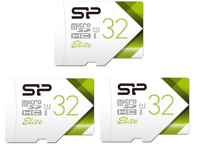 Combo: (3x) Silicon Power 32GB Elite microSDHC UHS-I/U1 Class 10 Memory Card w/ Adapter