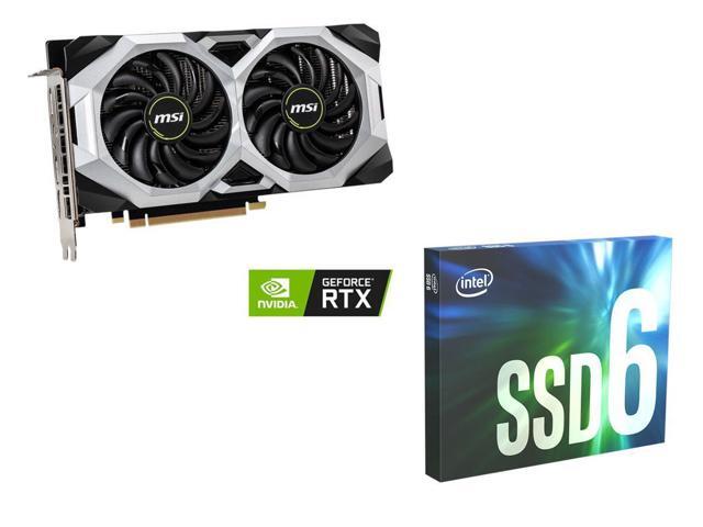 Combo: Intel 660p 1TB PCIe NVMe 3.0 x4 3D2, QLC M.2 2280 Internal Solid State Drive, MSI GeForce RTX 2060 VENTUS OC 6GB 192-Bit GDDR6 PCI Express 3.0 x16 Video Card