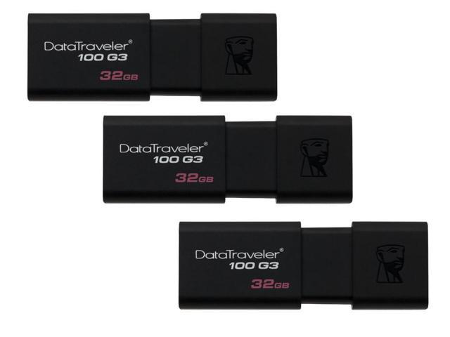 Combo: (3x) Kingston 32GB DataTraveler 100 G3 USB 3.0 Flash Drive