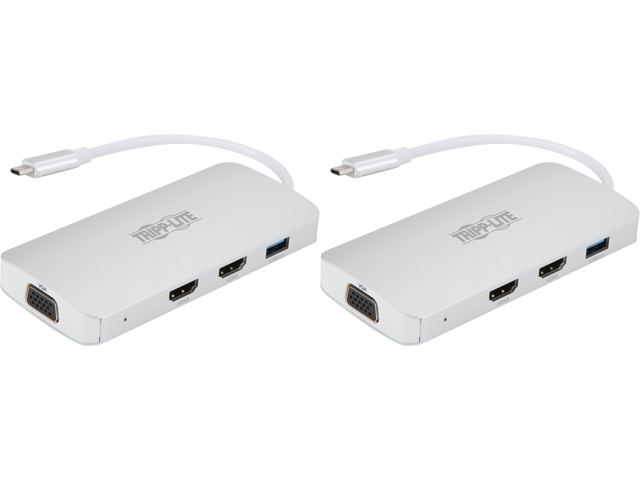 2x HDMI PD Charging 1080p VGA USB Tripp Lite USB C Docking Station w/USB Hub 