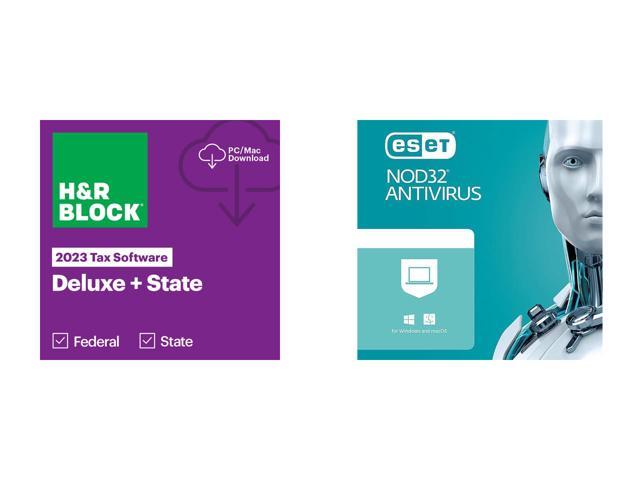 HR Block 2023 Deluxe + State Win - Bundle - Windows/Mac and ESET