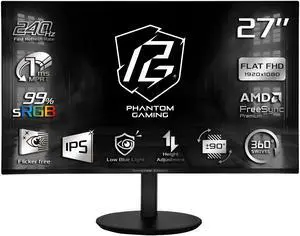 ASRock Phantom Gaming 27 inch 240Hz IPS FHD 1ms FreeSync Monitor PG27FFS2E