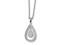 Sterling Silver Rhodium Plated & Synthetic CZ Embers Polished Teardrop 18in Necklace