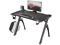 Vitesse 47 inch Gaming Desk Racing Style RGB LED Light Computer Desk with Free Mouse pad, Y-Shaped Professional Gamer Game Station with USB Gaming Handle Rack, Cup Holder & Headphone Hook