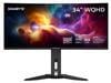 GIGABYTE - MO34WQC2 (US) - 34" QD-OLED Curved Gaming Monitor - WQHD 3440x1440 - Curved - 240 Hz - 0.03ms GTG - AMD FreeSync Premium Pro - Type C KVM - HDMI, DP, Type C - Height Adjustable - Black