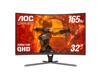 AOC 31.5" 165 Hz (DisplayPort 1.4), 144 Hz (HDMI 2.0) VA QHD Gaming Monitor FreeSync Premium (AMD Adaptive Sync) NTSC 102% (CIE1976) / sRGB 123% (CIE1931) / DCI-P3 93% (CIE1976) HDMI, DisplayPort, Aud