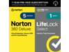 Norton 360 Deluxe 5 Devices 2024 with LifeLock Select (1 Adult), All-in-one protection for your devices, privacy, and identity, 1 Year with Auto Renewal, Download