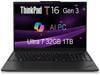 Lenovo ThinkPad T16 Gen 3 Business Laptop (16" FHD+, Intel Core Ultra 7 155U, 32GB DDR5 RAM, 1TB SSD), 5MP Webcam, Backlit, Fingerprint, Ethernet, Wi-Fi 6E, Win 11 Pro, 2025 AI PC