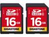 GIGASTONE 16GB SDHC Memory Card, 2 Pack Premium Series, Transfer Speed Up to 80MB/s for Photos, Videos, Music, Files, Camcorder, Camera, PC, Class 10 U1 UHS-I, with 2 mini cases
