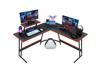 Homall L Shaped Gaming Desk 51 Inch Computer Corner Desk PC Gaming Desk Table with Large Monitor Riser Stand for Home Office Sturdy Writing Workstation (Black)