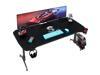 Homall 60 Inch Gaming Desk PC Computer Desk Large Desktop Home Office Table T-shaped Frame Gamer Workstation with Full Desk Mouse Pad, Gaming Handle Rack, Cup Holder and Head Set Rack (Black)