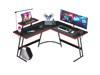 Homall L-Shaped Gaming Desk 51 Inches Corner Office Gaming Desk with Removable Monitor Riser (Black)