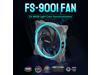 Asiahorse FS-9001 120mm Triple Light Loop Silent 20 LED Addressable RGB Fan with 5V Motherboard Sync/Analog PWM Controller (3 pack)-Grey