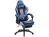 Dowinx Gaming Chair Ergonomic Office Recliner for Computer with Massage Lumbar Support, Racing Style Armchair PU Leather E-Sports Gamer Chairs with Retractable Footrest (Blue&Grey)