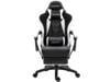 Dowinx Ergonomic Gaming Chair with Massage Lumbar Support, High Back Office Computer Chair with Footrest, Racing Style Recliner PU Leather Gamer Chairs, White