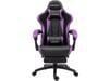 Dowinx Ergonomic Gaming Chair with Massage Lumbar Support, High Back Office Computer Chair with Footrest, Racing Style Recliner PU Leather Gamer Chairs, Purple