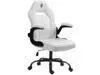 Dowinx Gaming Chair, Breathable PU Leather Gamer Chair with Pocket Spring Cushion, Swivel Desk Chair with adjustable seat and armrests, Ergonomic Computer Chair with reclining backrest, White