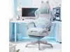 Dowinx Cute Gaming Chair with Cat Ears and Paw Lumbar Seat Cushion, Ergonomic Computer Chair with Footrest, Kawaii Game Chair for girls, Reclining PC Game Chair for Home Use, Blue White Dowinx Cute Gaming Chair with Cat Ears and Paw Lumbar Seat Cushion, Ergonomic Computer Chair with Footrest, Kawaii Game Chair for girls, Reclining PC Game Chair for Home Use, Blue White