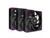 Super Flower MEGACOOL 140mm fan, Triple-Pack, 12-pole motor, PWM, Purple Anti-Vibration Mounting Pads, Computer Case Fan, Remote Control, SF-PF141-BK_3P, 30mm depth