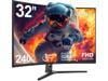 Z-EDGE 32 inch 1080P Full HD 1920 x 1080 240 Hz 1 ms Curved Gaming Monitor, FreeSync Compatible, HDMI + DP, Support Wall Mount 75x75mm