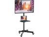 Mobile TV Cart with Wheels for 23-55" LCD LED OLED Flat Curved Screen Outdoor TV Height Adjustable Shelf Cart Floor Stand Holds Up to 55 lbs Mobile Monitor Stand