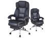 Reclining Office Chair - High Back Executive Computer Desk Chair with Lumbar Support, Angle Recline Locking System and Footrest, Thick Padding for Comfort
