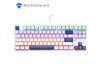Machenike K500B 75% Mechanical Keyboard, 87 Keys TKL Compact Gaming Wired Keyboard, Hot Swappable Linear Red Switch, Dynamic RGB Backlit, PBT Keycaps, White/Blue