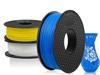 3 Pack PLA Filament 1.75mm 3D Printer Consumables , 1kg Spool (2.2lbs)x3, Dimensional Accuracy +/- 0.02mm, Fit Most FDM Printer(blue+white+yellow - 3 Pack)