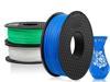 3 Pack PLA Filament 1.75mm 3D Printer Consumables , 1kg Spool (2.2lbs)x3, Dimensional Accuracy +/- 0.02mm, Fit Most FDM Printer(blue+white+green - 3 Pack)