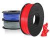 3 Pack PLA Filament 1.75mm 3D Printer Consumables , 1kg Spool (2.2lbs)x3, Dimensional Accuracy +/- 0.02mm, Fit Most FDM Printer(red+silver+blue - 3 Pack)