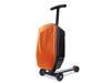 Fridtrip Scooter Hardshell Ride On Luggage for Kids and Adults,Multifunctional 2-in-1 Lightweight Carry On Foldable Suitcase Orange