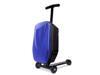 Scooter Hardshell Ride On Luggage for Kids and Adults,Multifunctional 2-in-1 Lightweight Carry On Foldable Suitcase Blue